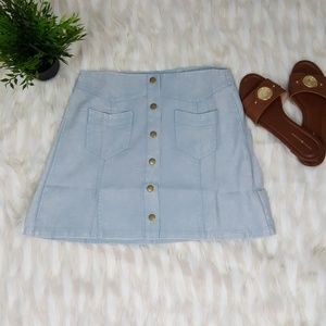 Chambray Mini Skirt Light Wash Size Small